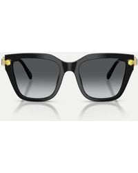 Swarovski - Occhiali Da Sole Irregolari Neri Con Lenti Polarizzate Grigie - Lyst