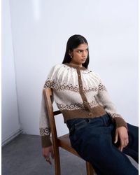 TOPSHOP - Gilet en maille épaisse à motif jacquard - Lyst