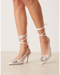 ASOS - Pascha Trim Detail Tie Leg Snipped Toe Court Shoes - Lyst