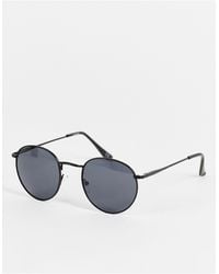 ASOS - 90s Round Metal Sunglasses With Smoke Lens - Lyst