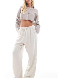 Miss Selfridge - Pantalones De Pernera Ancha Sin Cierres De Mezcla De Lino De -Blanco - Lyst