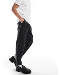 Jack & Jones - Wide Tapered Fit Cotton Twill Smart Trouser - Lyst