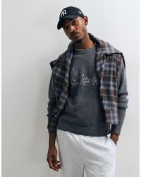 Abercrombie & Fitch - Knitted Crew Neck Nyc Print Jumper - Lyst