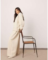 ASOS - Premium Oversized Joggingbroek Van Zware Stof Met Wijde Pijpen En Naaddetail - Lyst