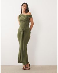 TFNC London - Slinky Draped One Shoulder Maxi Dress - Lyst