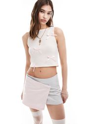 Reclaimed (vintage) - Revived X Glass Onion Cropped Tank Top With Bows - Lyst