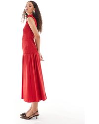 Ghospell - Kali Shirred Dropwaist Midi Dress - Lyst