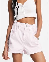 TOPSHOP Denim Shorts - Pink