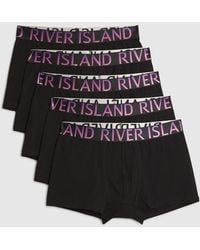 River Island - Metallic Waistband Pack Of 5 Trunks - Lyst