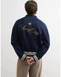 River Island - Oversized Fit Crest Bomber Jacket - Lyst