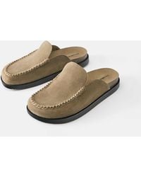 Pull&Bear - – leder-clogs - Lyst