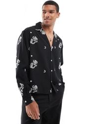 ASOS - Chemise oversize coupe carrée avec col à revers profonds et imprimé serpent - Lyst