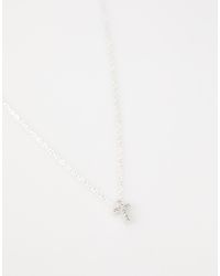 Lovisa - – farbene halskette aus sterling mit kreuzanhänger und zirkonia-strass - Lyst