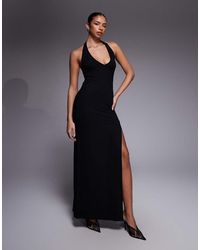ASOS - Plunge Halter Neck Maxi Dress - Lyst