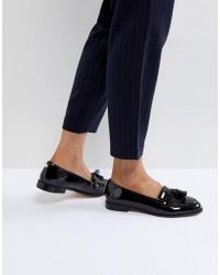 carvela black patent loafers