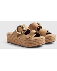 River Island - Ring Buckle Strap Wedge Sandals - Lyst