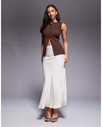 River Island - Satin Maxi Skirt - Lyst