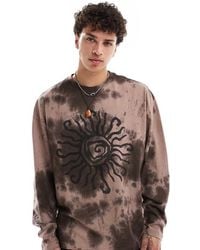 Collusion - Long Sleeve Skater Fit T-shirt With Print And Tie Dye - Lyst