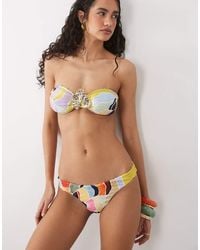 River Island - Floral High Leg Bikini Bottoms - Lyst