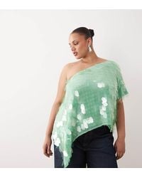 ARRANGE - Curve Embellished One Shoulder Top - Lyst