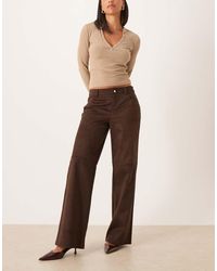 Gina Tricot - Faux Suede Mid Waist Trousers - Lyst