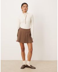 Mango - Tailored Pleated Mini Skirt - Lyst