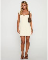 strapless open back dress Malin Maxi Dress in Yellow Floral – Lace & Beads main image 0