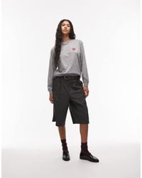 Carhartt - Maglietta A Maniche Lunghe Grigia Con Toppa A Forma Di Cuore - Lyst