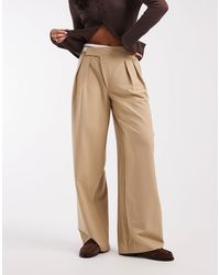 ASOS - Decon Tailored Wide Leg Deconstructed Contrast Waistband Trousers - Lyst