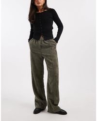 ASOS - Pantalon en velours côtelé à enfiler - kaki - Lyst