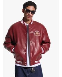 Bershka - Printed Leather Effect Jacket - Lyst