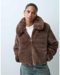Gap - Cropped Faux Fur Jacket - Lyst