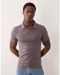 ASOS - Essentials Muscle Fit Polo Shirt With Notch Collar - Lyst