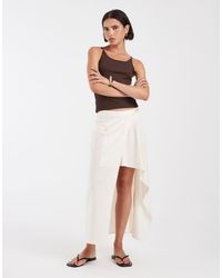 ASOS - Linen Look Tailored Asymmetric Skirt - Lyst