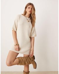 ASOS - Knitted Stitch Relaxed T-shirt Mini Dress - Lyst