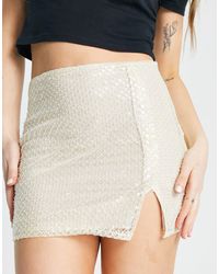 Pull&Bear - Sequin Mini Skirt Co Ord - Lyst