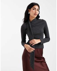 ASOS - Super Soft Scarf Detail Long Sleeve Top - Lyst