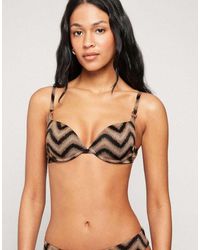Tezenis - Chevron Shine Push-Up Padded Bikini Top - Lyst