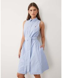 Polo Ralph Lauren - Woven Sleeveless Shirt Day Dress - Lyst