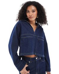 ASOS - – cropped rugby-top aus denim - Lyst