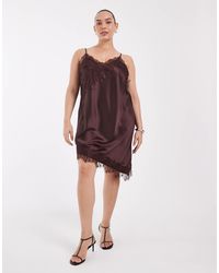 ONLY - Asymm Lace Hem Satin Cami Mini Dress - Lyst