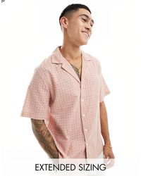 ASOS - Camisa rosa polvoriento holgada - Lyst