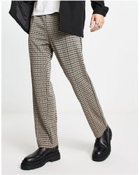Jack & Jones - Premium - pantaloni ampi marroni a quadri - Lyst