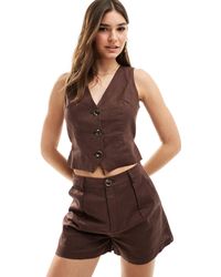 SNDY'S - Linen Tie Waist Detail Vest Set - Lyst