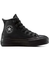 Converse - Chuck Taylor All Star Lift Hi Platform Leather Trainers - Lyst