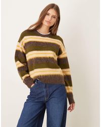 JJXX - Pull en maille rayée - marron - Lyst