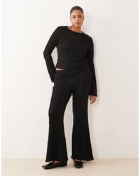 ASOS - Asos Design Curve Co-Ord Textured High Waist Flared Leg Trousers - Lyst
