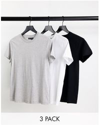ASOS - – ultimate – 3er-pack t-shirts aus baumwollmix mit rundhalsausschnitt - multi - Lyst