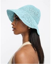 ASOS - Packable Straw Crochet Bucket Hat - Lyst
