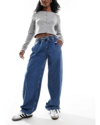 ASOS - Pull On Barrel Leg Jeans With Tie Waist - Lyst